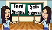 General and Specific Statements | English Reading | English 4 | Teacher Beth Class TV