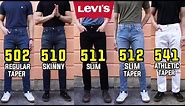 COMPLETE Guide To Levi's Slim/Skinny/Taper Fit Jeans! | 502, 510, 511, 512, 541 Comparison + Review