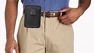 Garrison Grip Premium Brazilian Leather Belt Mounted Cell Phone Holster - Universal Belt Pack for Subcompact Handguns and Smartphones