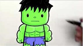 How To Draw Cute Hulk Cartoon || Easy Step By Step Tutorial