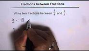 Write Two Fractions Between Fractions