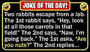 🤣 BEST JOKE OF THE DAY! - One day, two lab rabbits decide to make a break for it... | Funny Jokes