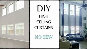 DIY High Ceiling Curtains NO SEWING | How To Make Your Own High Ceiling Drapes for Two Story Windows