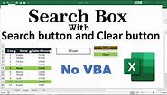 how to Search clear cells in excel with button | Search button and Clear button