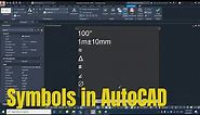 How to insert symbols into AutoCAD (degree, plus/minus, diameter, and more)