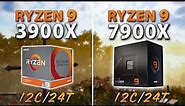 AMD Ryzen 9 7900X vs 3900X // Test in 9 Games
