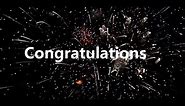 Congratulations clapping and cheering video of applause sound effects with fireworks