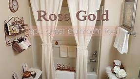 ROSE GOLD SPA BATHROOM TOUR!!!!!! | SMALL GUEST BATHROOM TOUR | DIY & GOODWILL SPA BATHROOM