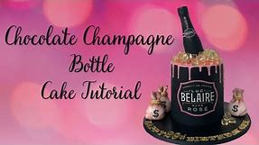 Chocolate Champagne Bottle Cake Tutorial