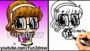 Cute Drawings - How to Draw Chibi - How to Draw a Nerd Girl - Popular Drawing Channels - Fun2draw