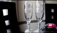 DIY Customized Rhinestone & Pearl Embellished Wedding Toasting Flutes/ Champagne Glasses