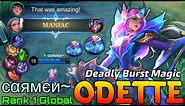 MANIAC Odette 17 Kills Gameplay - Top 1 Global Odette by cαямєи~ - Mobile Legends