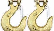 ESUDNT 5/16 Inch Thickened Clevis Hook G70 Heavy Duty Safety Chain Hooks for Trailer, Truck, Winch (2 Pack)