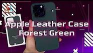 Sleek, stylish, and protective: the Forest Green Leather Case for iPhone 14 Pro Max