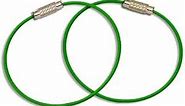 MantaRings - Cable Key Ring with Screw Lock - Strong, Flexible, Waterproof. One Ring for Keys and So Much More (2 Pack) (Green)