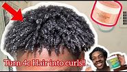 How to Get Curly Hair for Black Men !!!!! (4c Type Hair)
