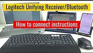 How to Connect Logitech Unifying USB Receiver, Bluetooth Pairing, Keyboard & Mouse, Pair 3 Devices