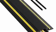D-Line 6ft Floor Cord Cover, Made in USA Linkable Cable Protector, Hide Extension Cords, Protect Cords, Prevent Cable Trips, Cord Hider, Heavy Duty - Cord Cavity = 1.18" (W) x 0.39" (H), Black/Yellow