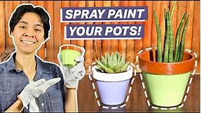 How To Paint Terracotta Pots with Spray Paint (2-Color Pattern)