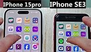 iPhone 15 Pro vs iPhone SE 3 Speed Test! #speedtest #smartphone