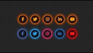 CSS Glowing Social Media Icons | CSS Icon Hover Effects