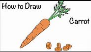 🔴 Drawing Simple Carrot Slices. How 2 Draw Cartoon Carrots, Veggies, Plants Beginner Step by Step. 🔴