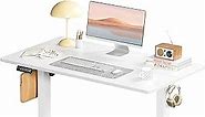 Standing Desk, Adjustable Height Electric Sit Stand Up Down Computer Table, 40x24 Inch Ergonomic Rising Desks for Work Office Home, Modern Lift Motorized Gaming Desktop Workstation, White