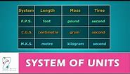 SYSTEM OF UNITS