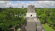 Spectacular Aerial View By Drone Over The Tikal Pyramids In Guatemala