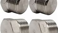 Horiznext npt 1/2 male threaded hex head pipe plug, stainless steel 304,(pack of 4)