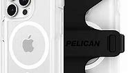 Pelican Voyager Series - iPhone 15 Pro Max Case 6.7" [Compatible with MagSafe] [Anti-Yellow] Magnetic Charging Phone Case With Belt Clip Holster Kickstand [18ft Military Grade Drop Protection] - Clear