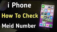 How To Check Meid Number On Iphone | Iphone Meid Number Check