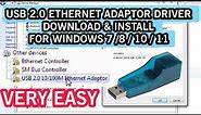 How To Setup USB 2 0 Ethernet Adapter Driver Install Windows 7 / 8 / 10 / 11 | USB Lan Card Solved