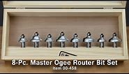 Create Decorative Molding Profiles with the 8-Piece Master Ogee Router Bit Set