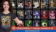 65 DRAGONBALL Tshirt Design Bundle Editable Text free download for every update in member area