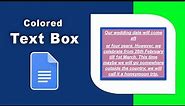 How to make a colored text box in google docs