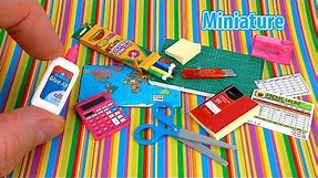 DIY Realistic Miniature Back To School Supplies Pack | DollHouse