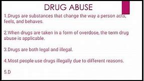 DRUG ABUSE | Essay on drug abuse | Ten lines essay