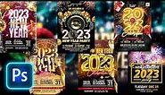 New Year 2023 Party Flyer Template PSD Free Download: Party Flyer Design