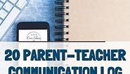 20 Parent Communication Log Templates |  Free Parent-Teacher Daily Communication Sheets