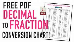 Free Decimal to Fraction Chart (PDF) — Mashup Math