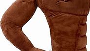 Muscle Man Pillow – Cute and Fun Hunky Husband Cuddle Companion – Boyfriend "Ripped" Body Pillow with Benifits – Unique Gag Gift Idea – Body Pillow, Brown Man