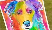 Paint Your pet! Rainbow watercolor pet portrait tutorial #petportraitdiy #animallover #dogmom