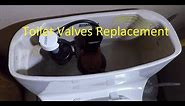 Replacing inlet and drain valves on Kohler One Piece Toilet