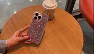 MUYEFW Case for iPhone 13 Pro Max Case Glitter Bling for Women Girls Sparkle Cover Cute Protective Phone Cases 6.7 inch (Blue)