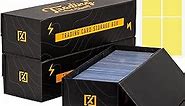 QuickFold Trading Card Storage Box [3 PACK] Magnetic Lid | Toploader Storage Box Fits 800 Cards, 200 Toploaders, or 50 One Touch | Baseball Card Storage Box - Labels included