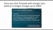 How to fix ASUS laptop battery not charging to 100%