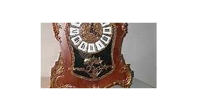- Boulle style Hermle mantle clock - walnut and bronze - Louis XV