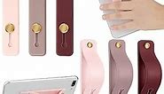 Weewooday 6 Pieces Phone Strap Grip Holder Finger Cell Phone Grip Telescopic Phone Finger Strap Stand Universal Finger Kickstand for Most Smartphones (Pink. Purple, Red)