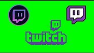 Twitch Logo/Icon Animated Green Screen, alpha channel | Free Download